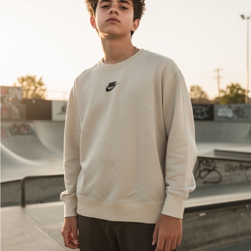 Nike Men's Beige Crewneck Sweater